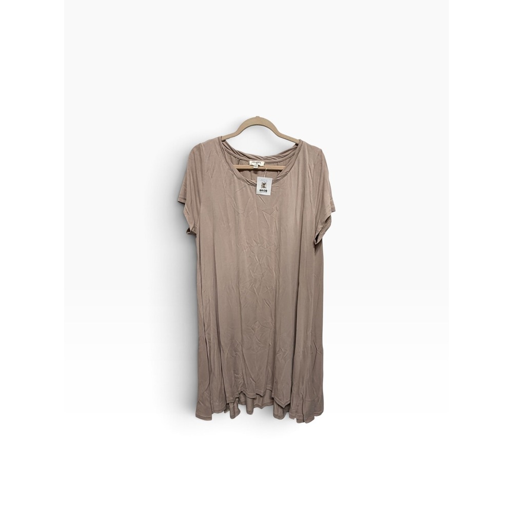 Umgee USA Taupe Oversized T-Shirt Midi Dress Size Large NWT